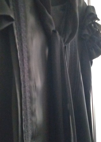 Siyah Fırfırlı Uzun Hamile Tuniği - Görsel 4