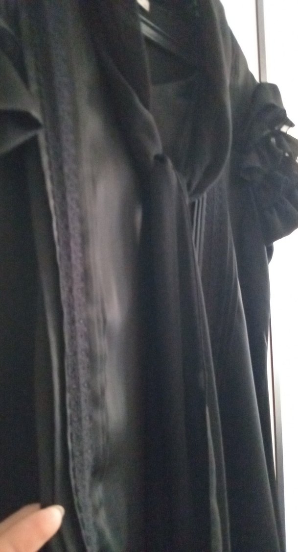 Siyah Fırfırlı Uzun Hamile Tuniği - Görsel 4