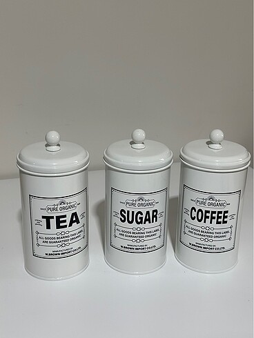 02- Galvaniz Tea - Sugar- Coffee Kavanoz Seti