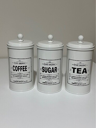 03- Galvaniz Tea- Sugar- Coffee Kavanoz Seti