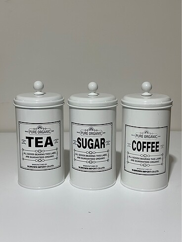 09-Galvaniz Tea - Sugar - Coffee Kavanoz Seti