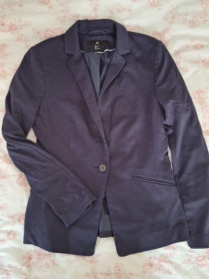 H&M Koyu Lacivert Klasik Blazer Ceket — görsel 2/4
