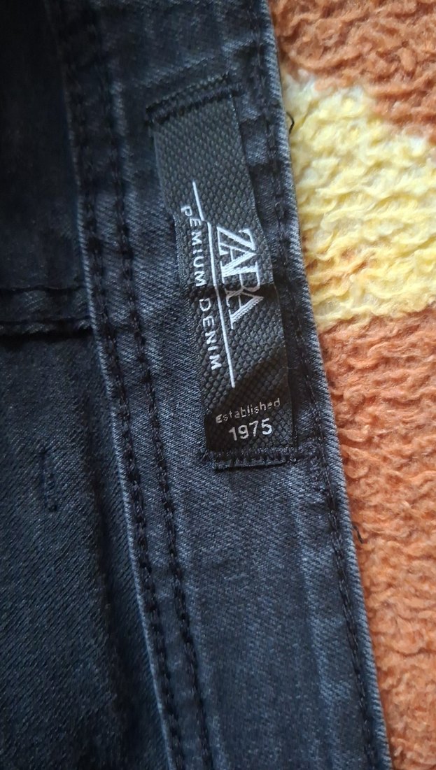 Kemerli siyahErkek Kot Pantolon - Görsel 4