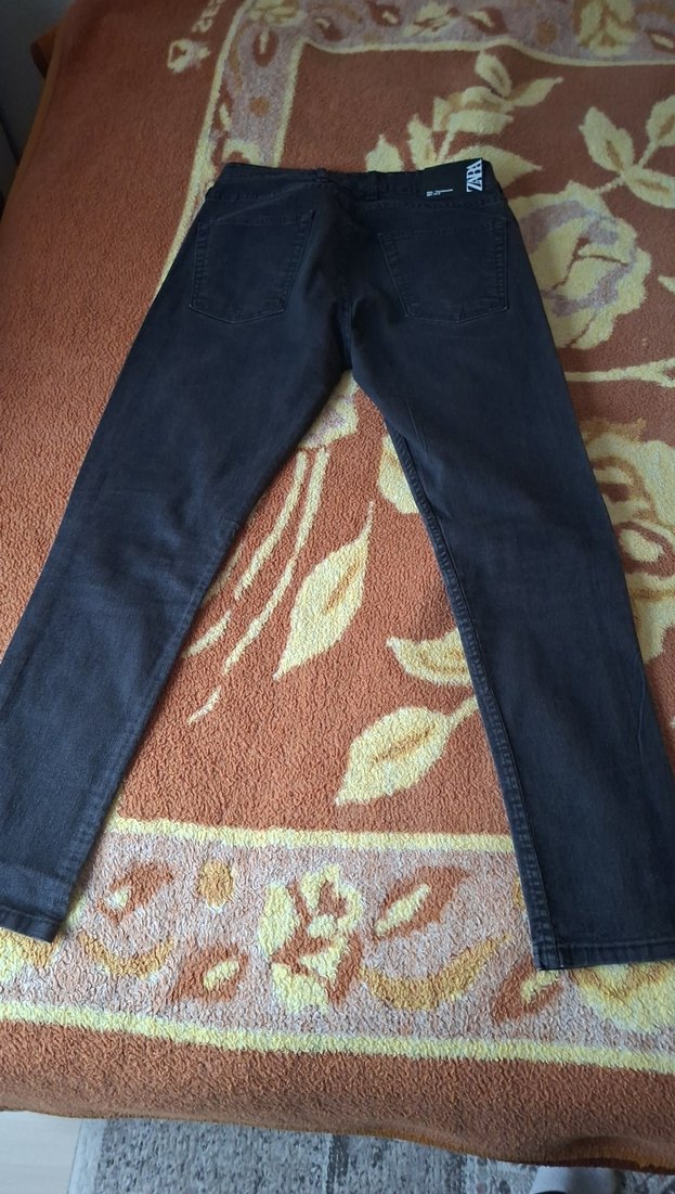 Kemerli siyahErkek Kot Pantolon - Görsel 2