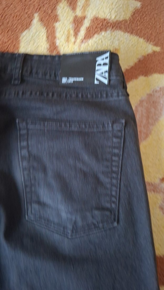 Kemerli siyahErkek Kot Pantolon - Görsel 3