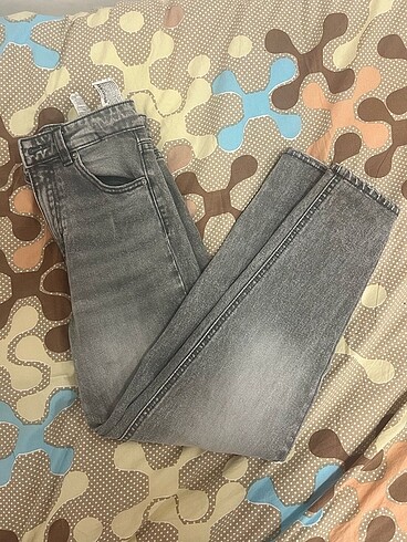34 Beden gri Renk Comfort Mom jean