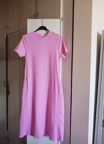Diğer pembe günlük elbise 