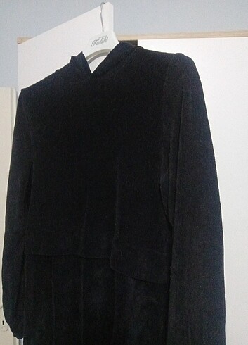 Kadife Kapüşonlu Kadın Sweatshirt