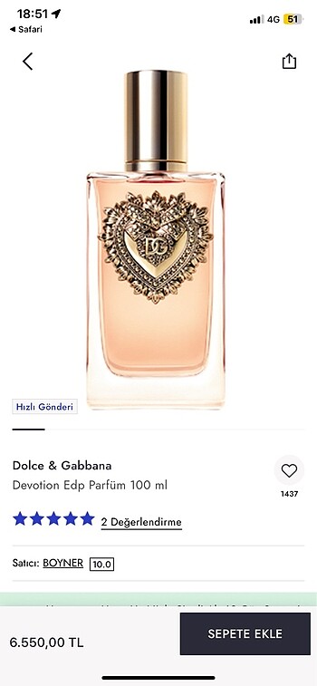 Dolce gabbana devotion kadın parfüm
