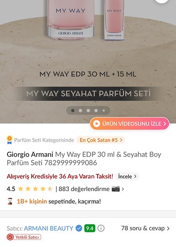 Diğer Giorgio Armani My Way Kadın Parfümü