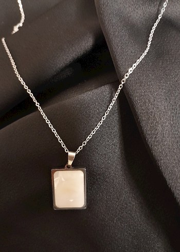 Diğer Beyaz Sedefli Silver Midi Kolye