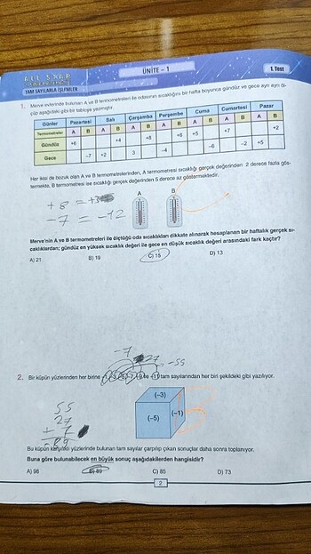 7. Sınıf Test Kitabı