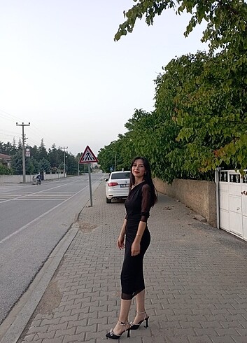 s Beden Siyah tül elbise