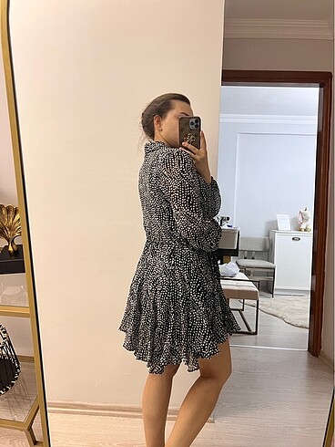 Zara ZARA UZUN KOLLU ŞİFON ELBİSe