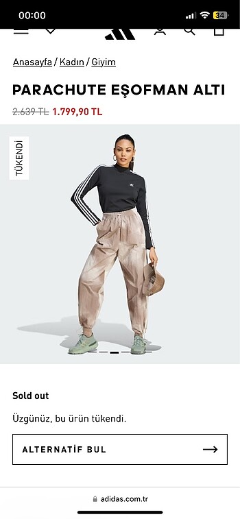 Adidas Paraşüt pantolon