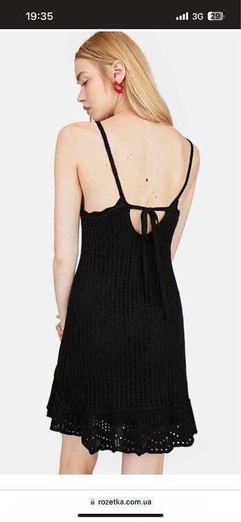 Stradivarius SİYAH ASKILI TRİKO ELBİSE