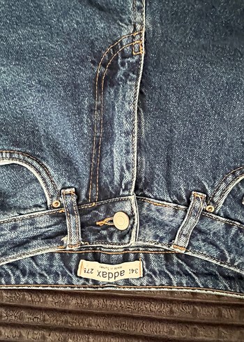 Düğmeli Mavi Kadın Kot Pantolon - Görsel 2