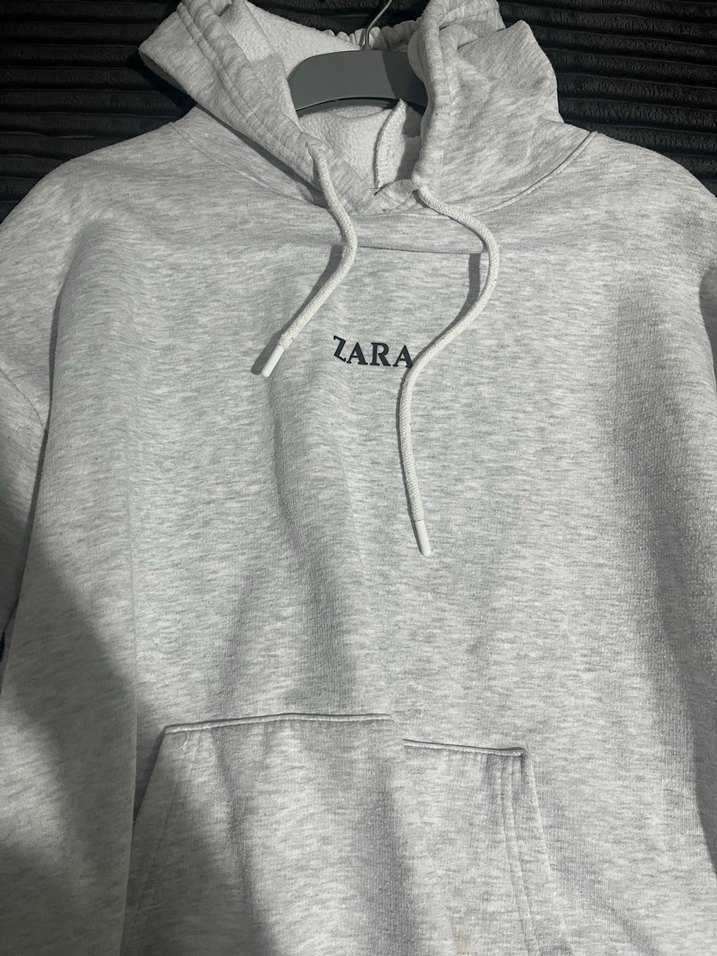 Gri Kapüşonlu Oversize Sweatshirt - Görsel 3