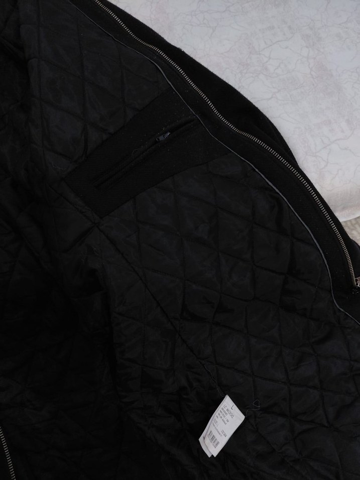 Siyah Süet erkek kaşe kaban - Midi, Fermuarlı - Görsel 5