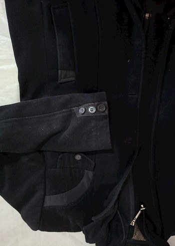 Erkek Siyah Midi Düğmeli Kaban - Görsel 3