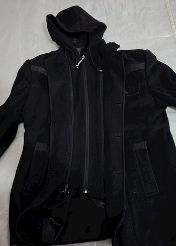 Erkek Siyah Midi Düğmeli Kaban - Görsel 2