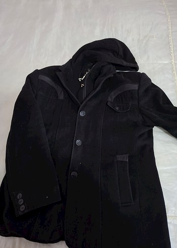 Erkek Siyah Midi Düğmeli Kaban - Görsel 4