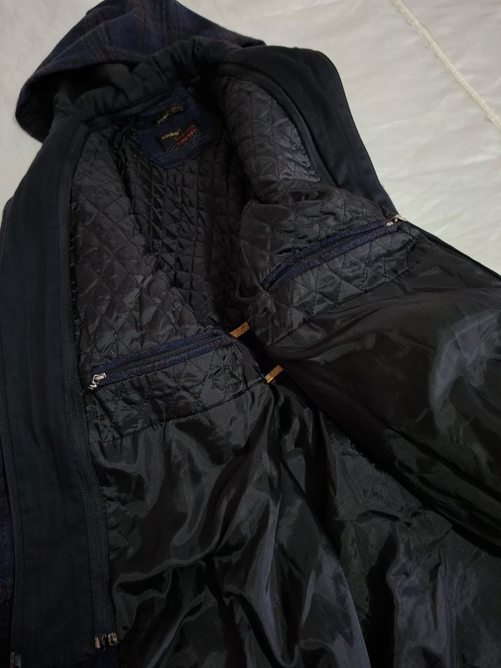 Kapüşonlu Düğmeli Erkek Midi Kaban - Görsel 4