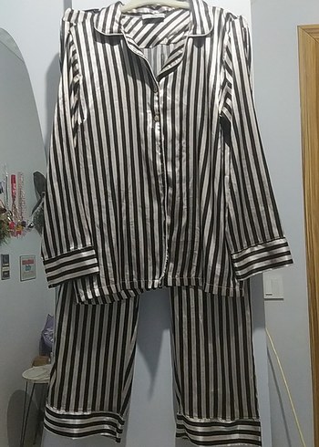 Gri Zebra Desenli Pijama Takımı