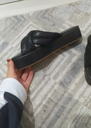 Birkenstock Siyah Kadın Dolgu Topuk Terlik