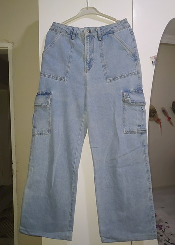 Diğer Mavi Midi Boy Gevşek Kesim Kadın Kot Pantolon