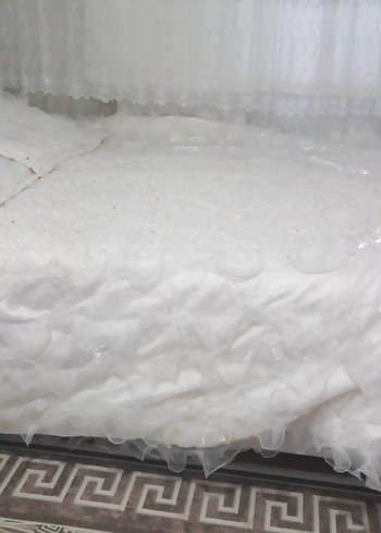 Beyaz Düz Yatak Örtüsü takımı - Görsel 2