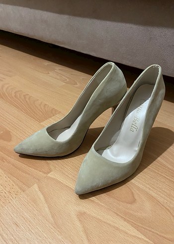 Bej Renk Stiletto Kadın Topuklu Ayakkabı - Görsel 3