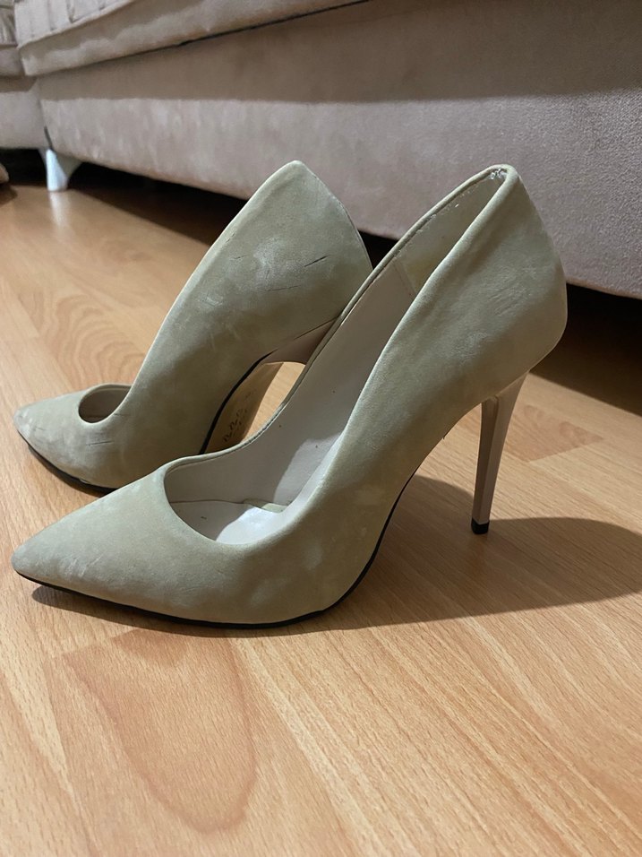 Bej Renk Stiletto Kadın Topuklu Ayakkabı - Görsel 2