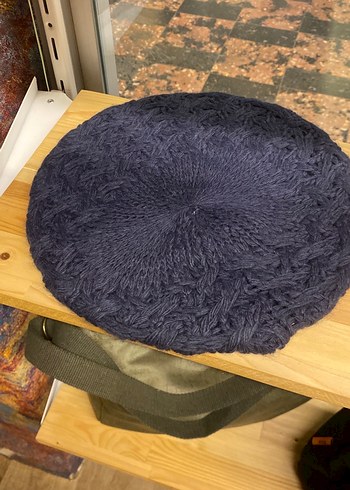 Koyu Mavi Örgü Bohem Kadın Bere - Görsel 2