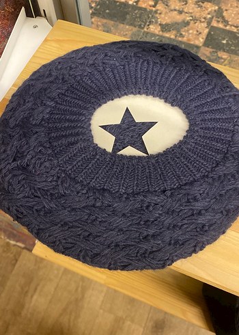 Koyu Mavi Örgü Bohem Kadın Bere - Görsel 3