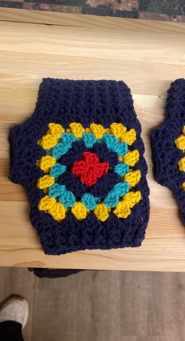 Renkli Örgü Bohem Kadın Eldiveni - Görsel 2