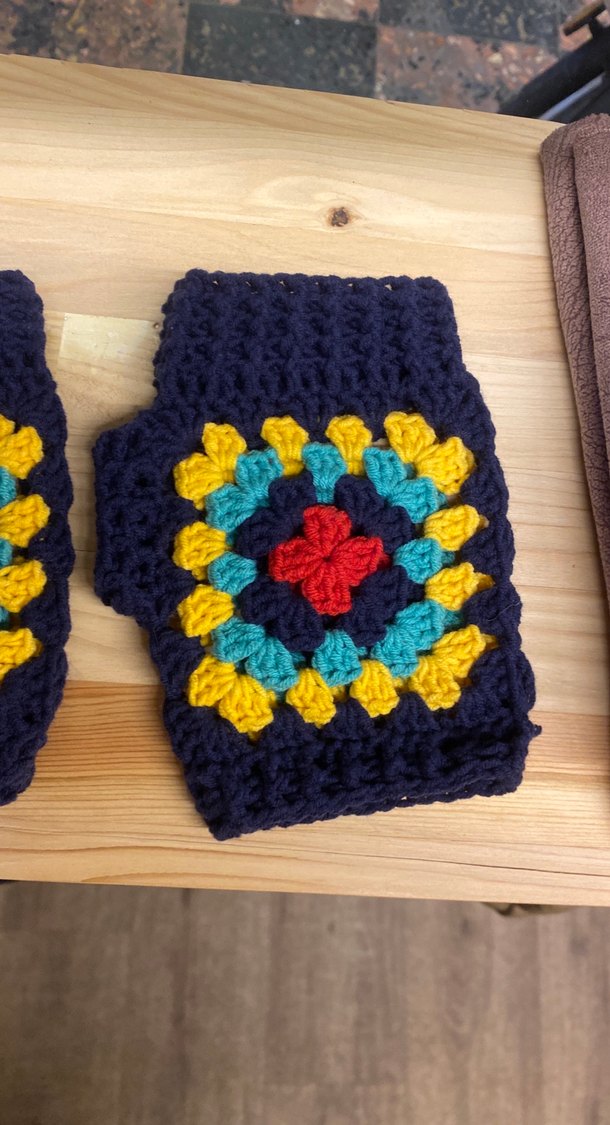 Renkli Örgü Bohem Kadın Eldiveni - Görsel 3