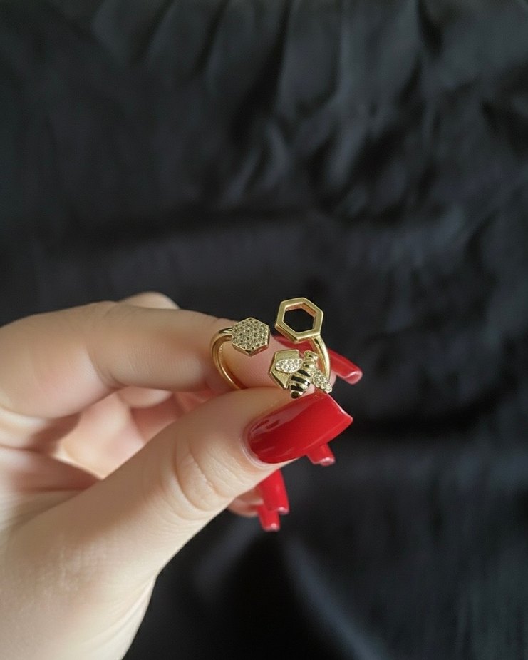 Parlak Altın Kadın Yüzük - Görsel 3