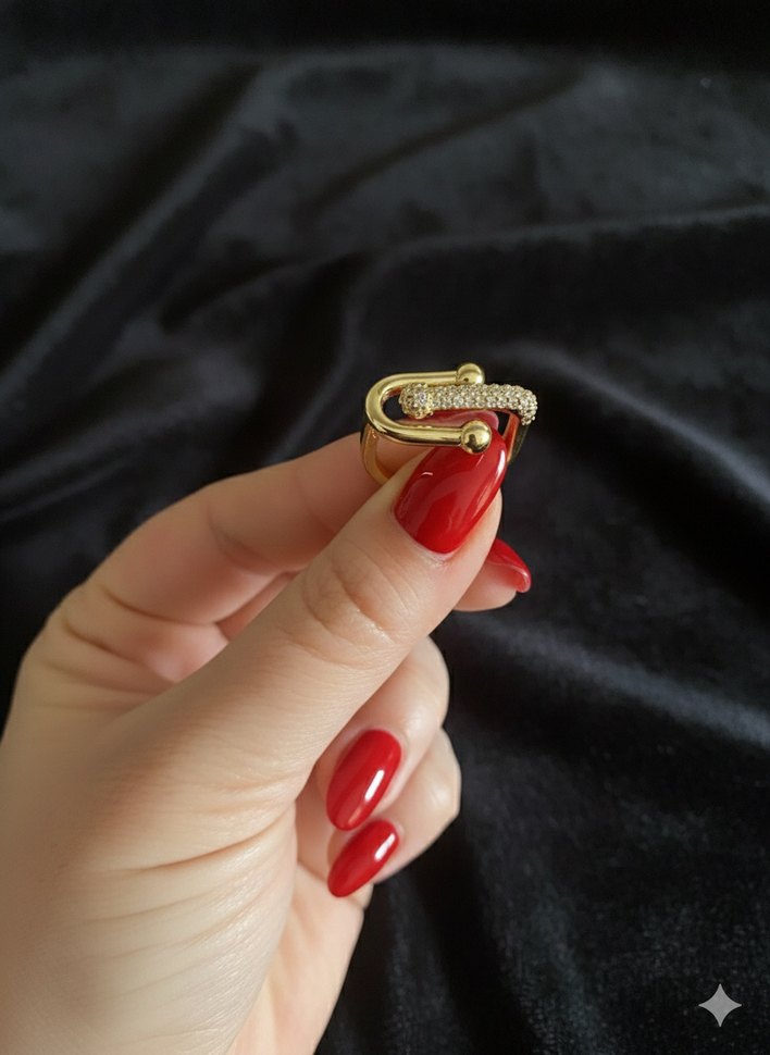 Parlak Altın Kadın Yüzük - Görsel 4