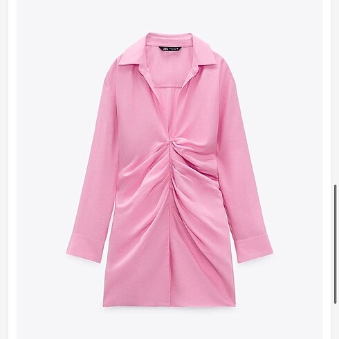 Pembe gömlek elbise