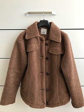 Camel peluş mont