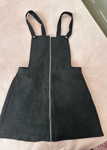 Kadın Siyah Süet Mini tulum elbise - Görsel 2