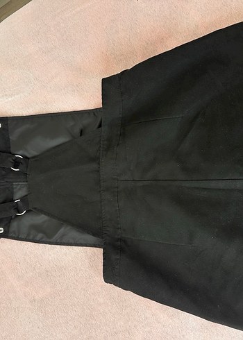 Kadın Siyah Süet Mini tulum elbise - Görsel 3