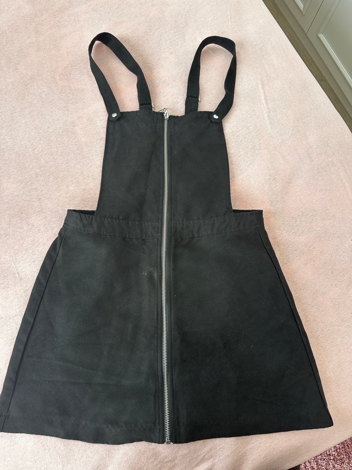 Kadın Siyah Süet Mini tulum elbise - Görsel 2