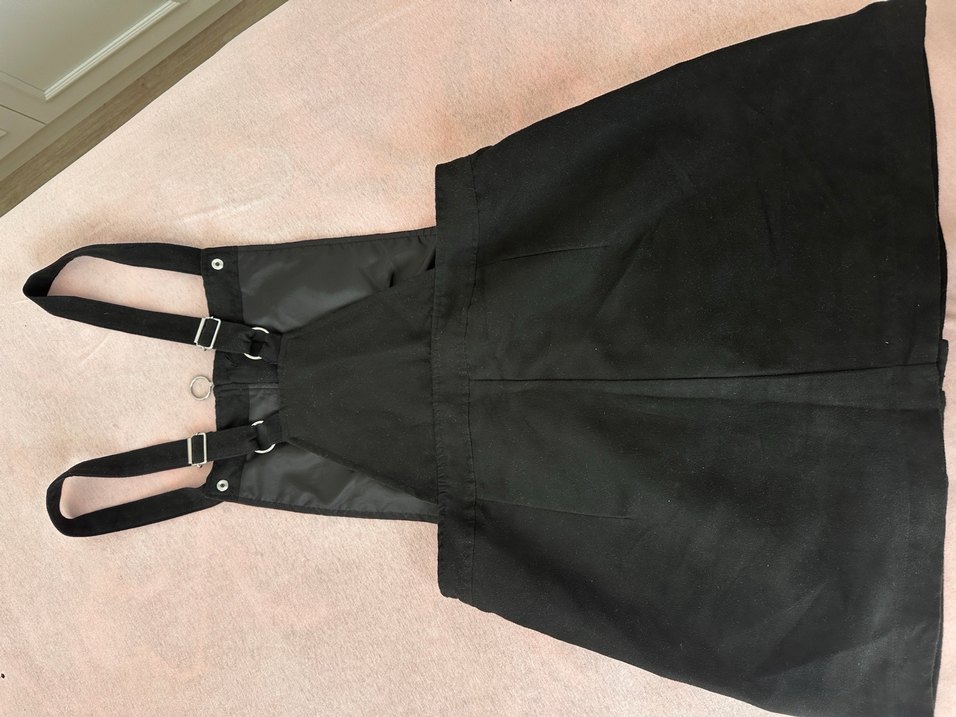 Kadın Siyah Süet Mini tulum elbise - Görsel 3