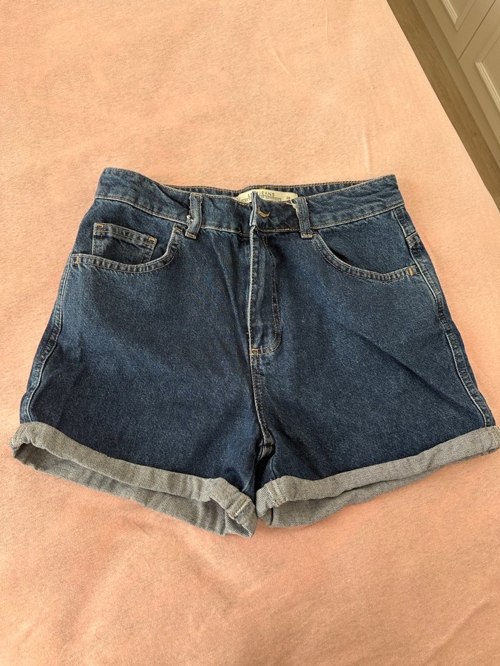 Kadın Lacivert Mini Denim Şort - Görsel 2