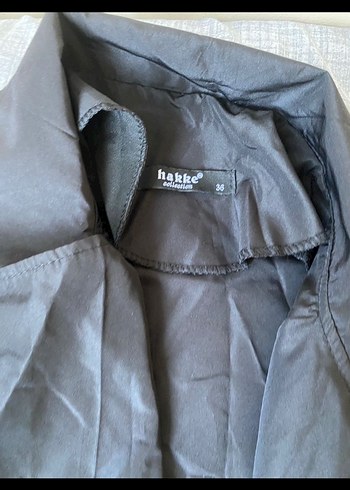 Siyah Uzun Düğmeli Kadın Trençkot - Görsel 3