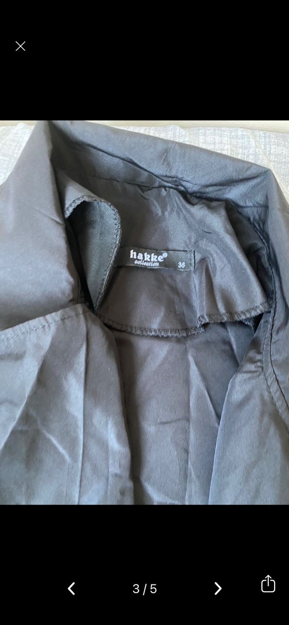 Siyah Uzun Düğmeli Kadın Trençkot - Görsel 3