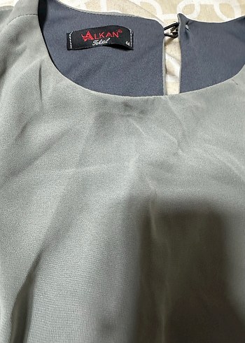 Gri  Uzun Kollu Salaş Elbise - Görsel 4