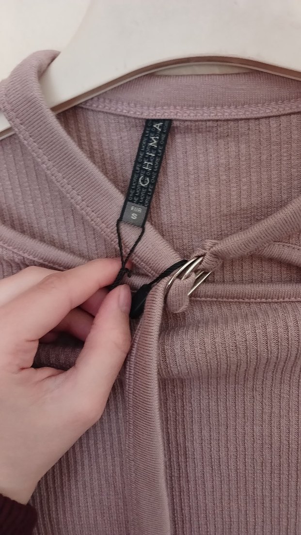 Uzun Kollu Örme Mor Kazak - Görsel 2